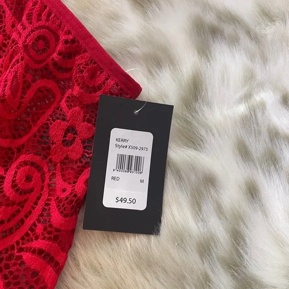 Fredericks of Hollywood Kerry Asymmetrical Lace Bodysuit - Picture 5 of 7